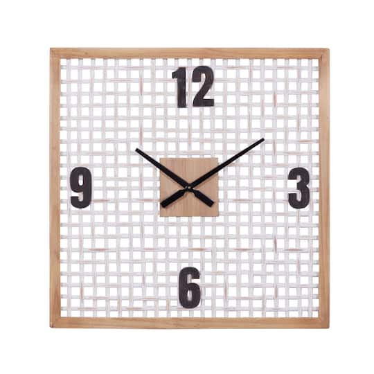 White Farmhouse Wood Wall Clock, 24" x 24"